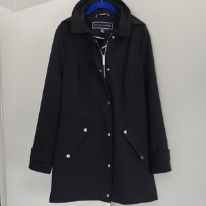 Tommy Hilfiger Black Trench Coat with Hood